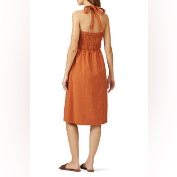 Moon River Burnt Orange Halter Dress - Picture 4 of 5